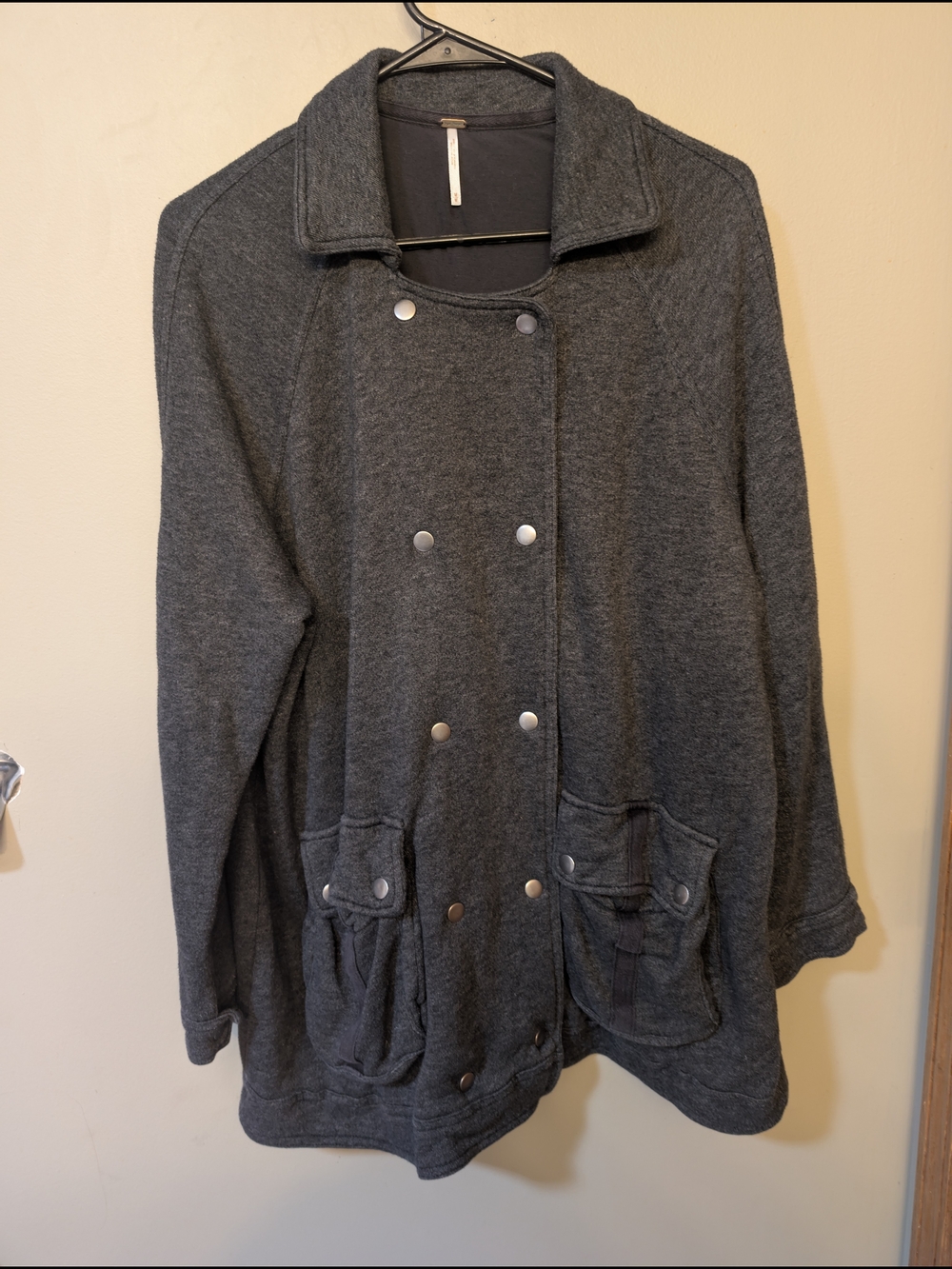 Free People Dark Gray Slouchy Pea Coat